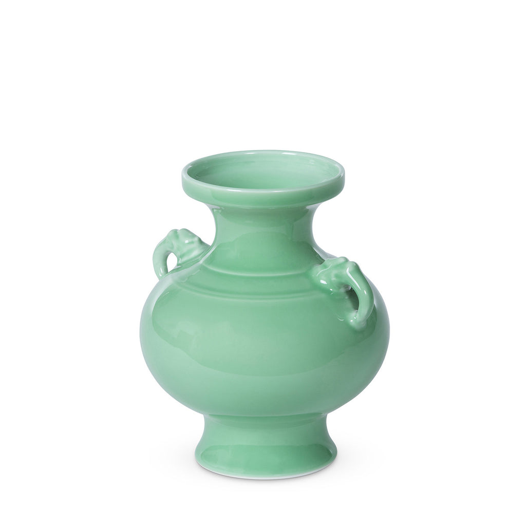 Celadon Glaze Amphora Vase - Bombay Mercantile