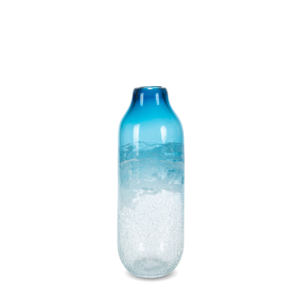 Indigo Ink Artisan Glass Vases, Set of 3 - Bombay Mercantile