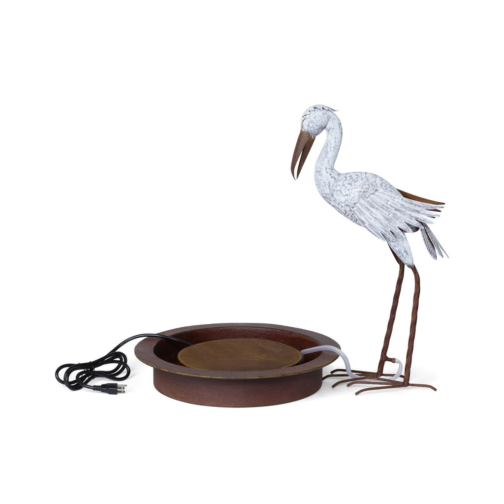 Great Egret Garden Fountain - Bombay Mercantile