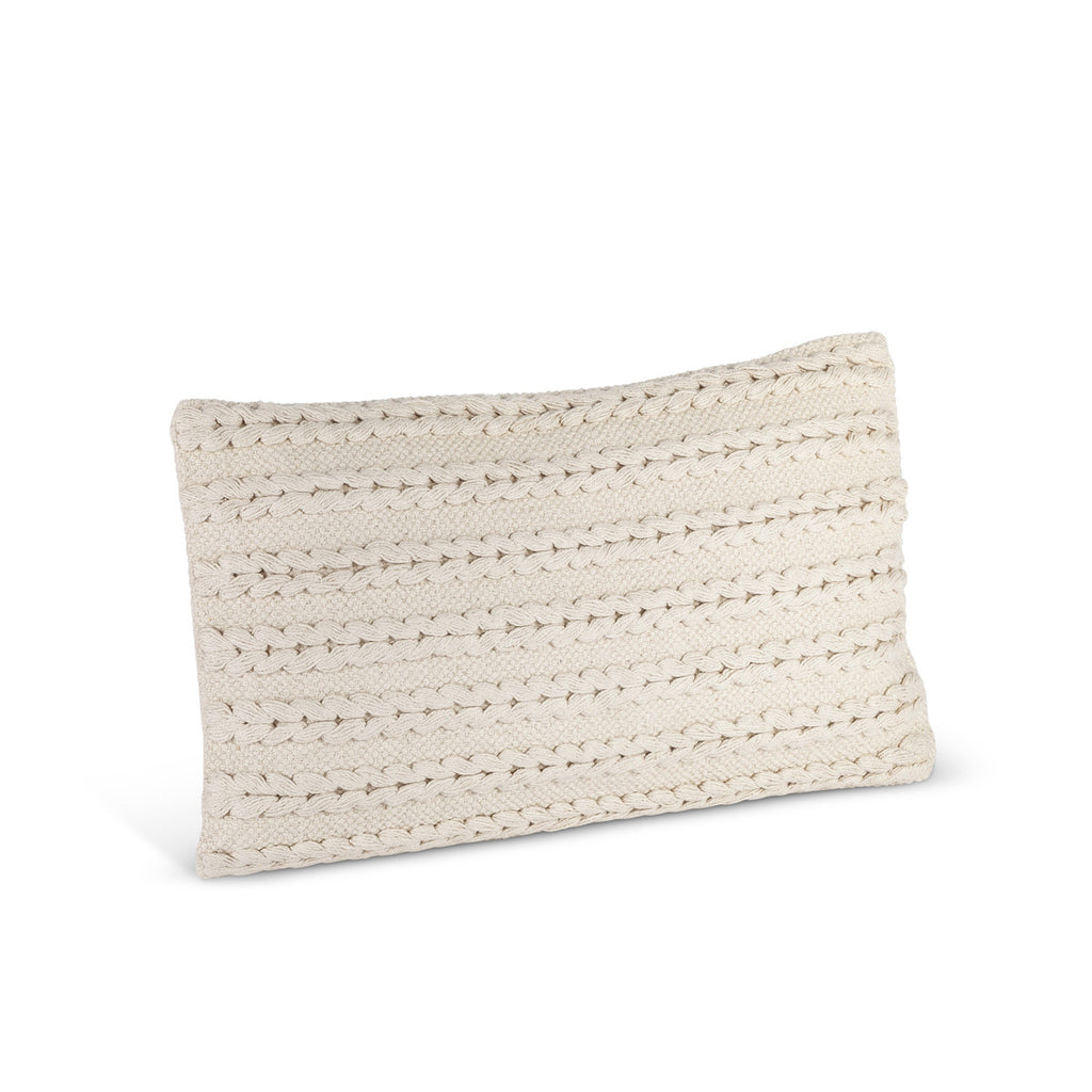 Cotton Woven Macrame Lumbar Pillow - Bombay Mercantile