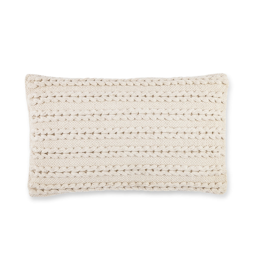 Cotton Woven Macrame Lumbar Pillow - Bombay Mercantile