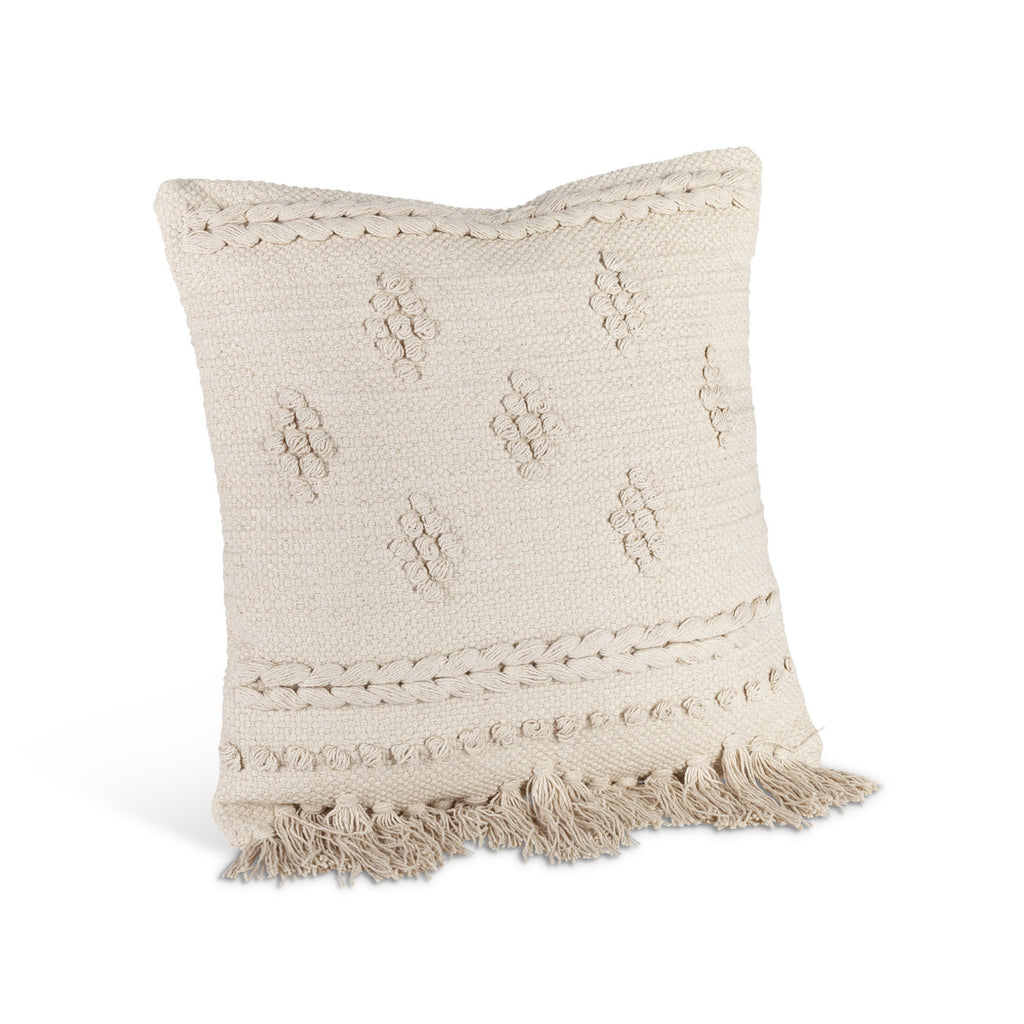 Cotton Woven Diamond Pattern Square Pillow - Bombay Mercantile