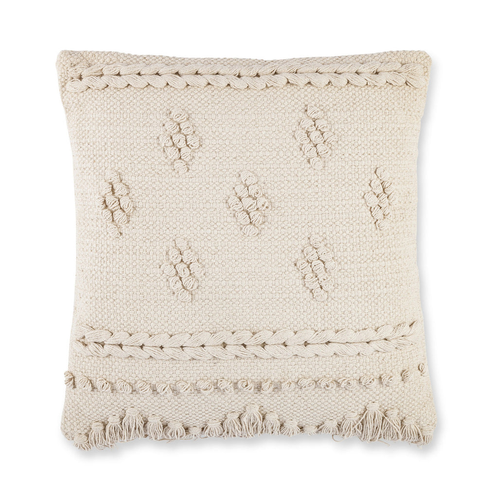 Cotton Woven Diamond Pattern Square Pillow - Bombay Mercantile
