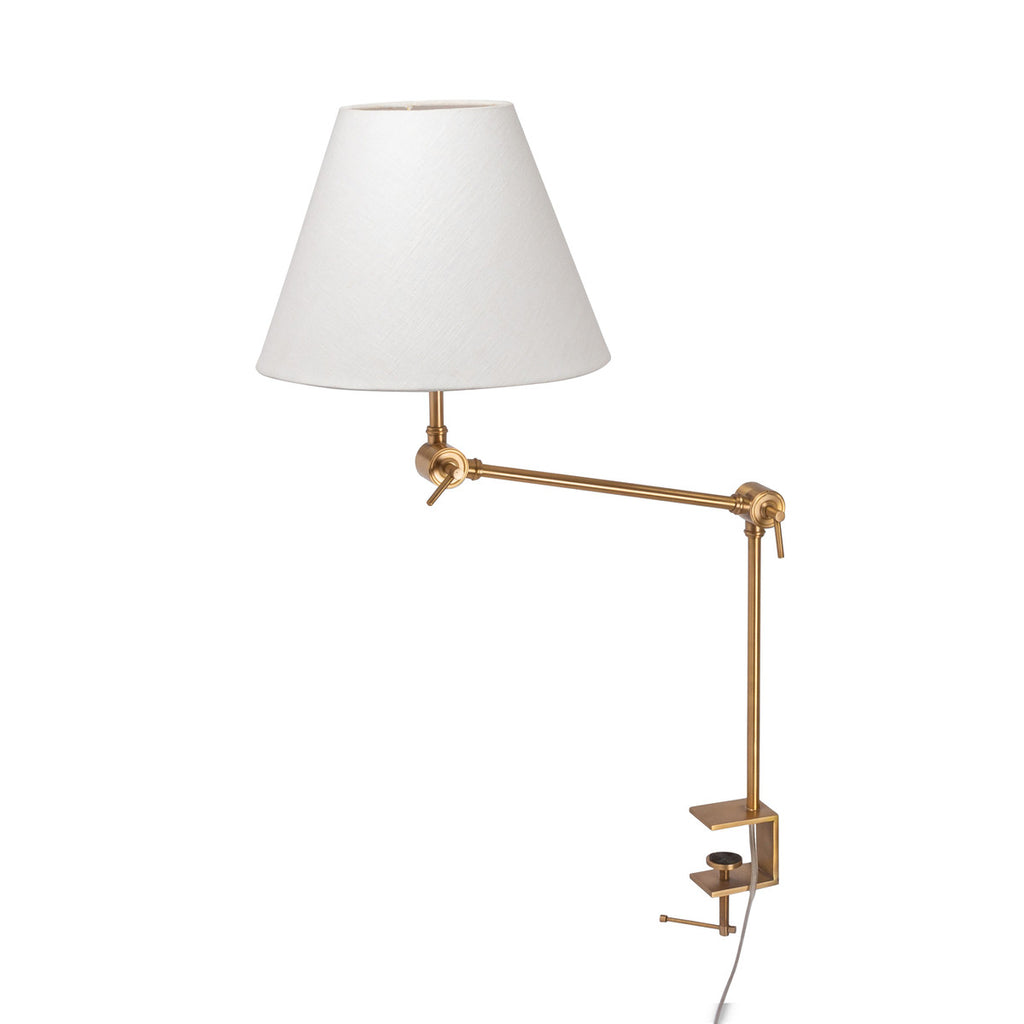 Clamp-on Desk Lamp with Fabric Shade - Bombay Mercantile