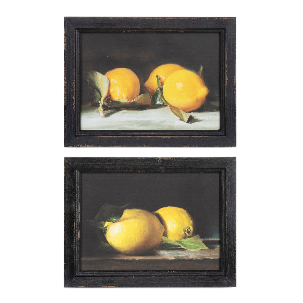 Lemon Still Life Framed Print, Set of 2 - Bombay Mercantile