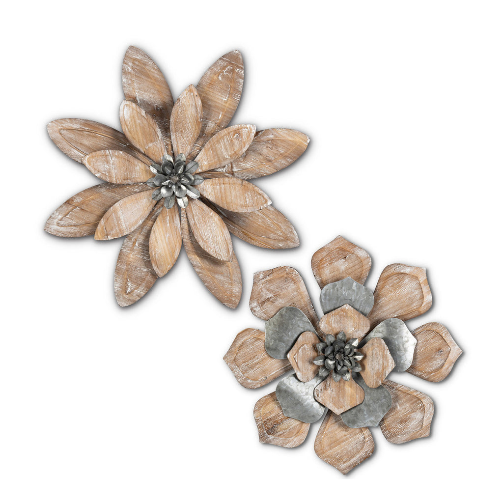 Garden Wood and Iron Wallflowers, 2 Aassorted Styles - Bombay Mercantile
