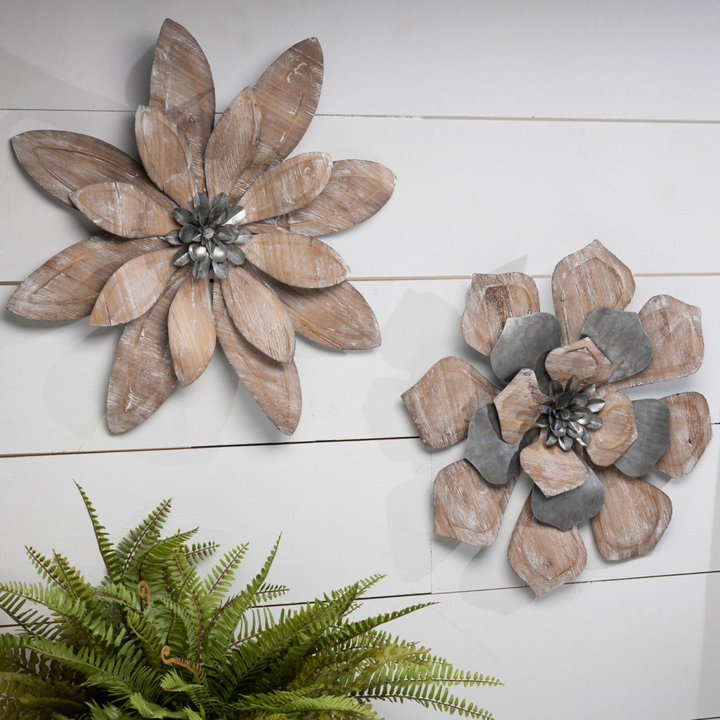 Garden Wood and Iron Wallflowers, 2 Aassorted Styles - Bombay Mercantile