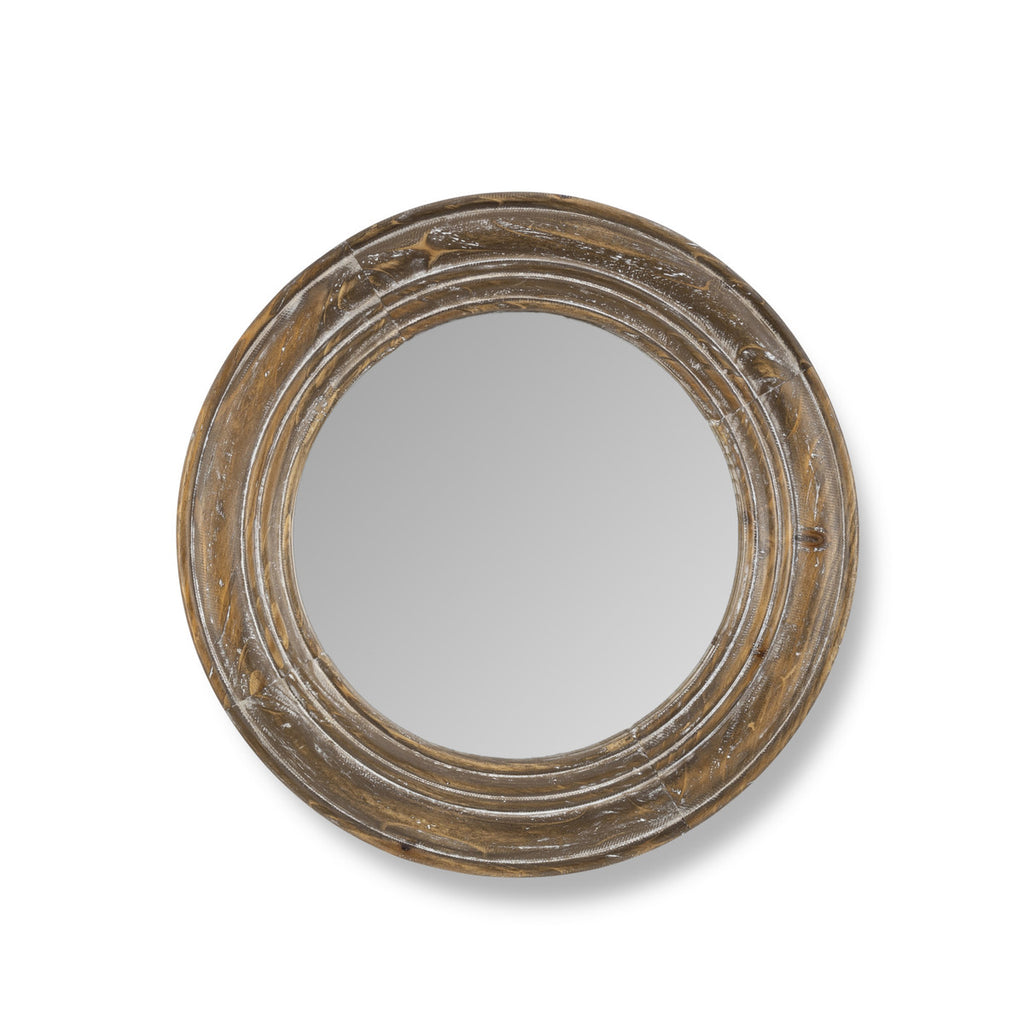 Round Wooden Frame Mirror, 16" - Bombay Mercantile