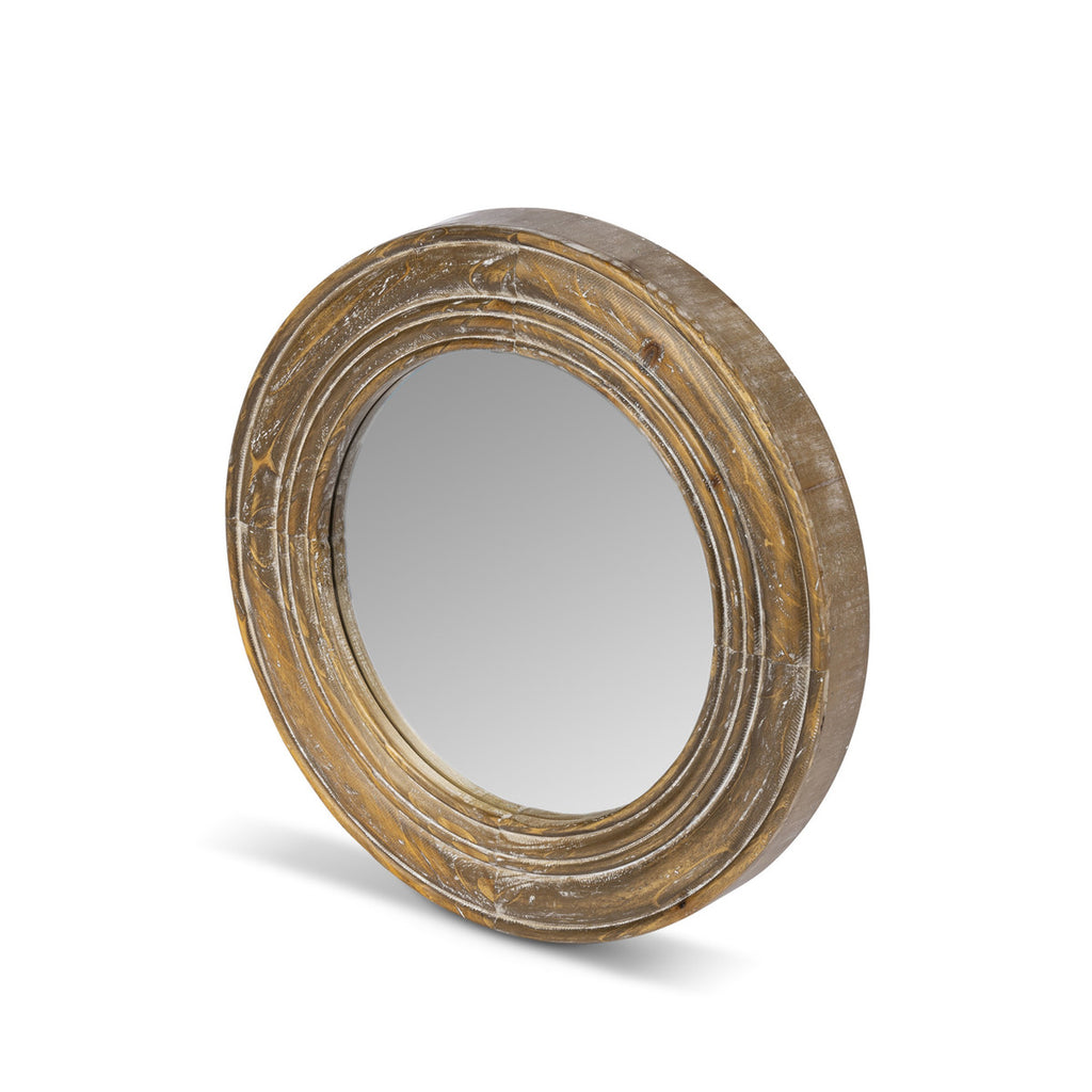 Round Wooden Frame Mirror, 16" - Bombay Mercantile