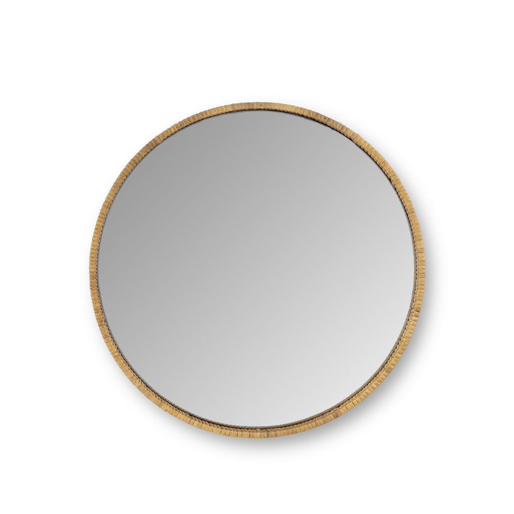 Rattan Wrapped Wood Mirror, 20" - Bombay Mercantile