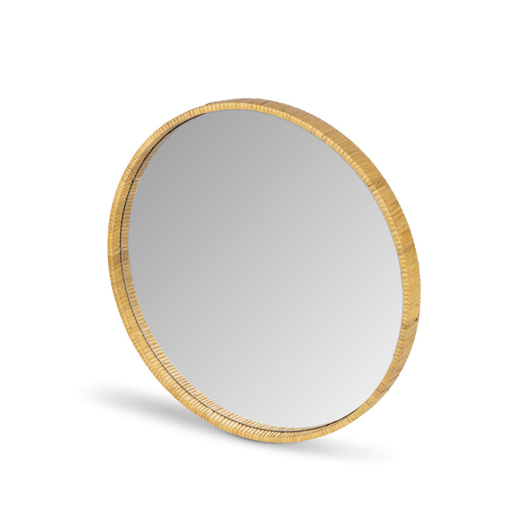 Rattan Wrapped Wood Mirror, 20" - Bombay Mercantile