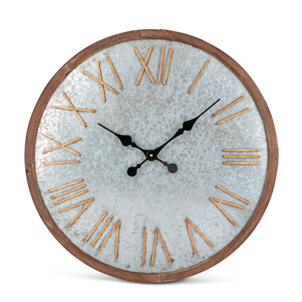 Iron and Wood Wall Clock - Bombay Mercantile