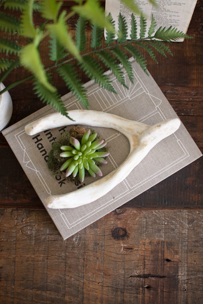 Giant White Clay Wishbone, Set of 2 - Bombay Mercantile