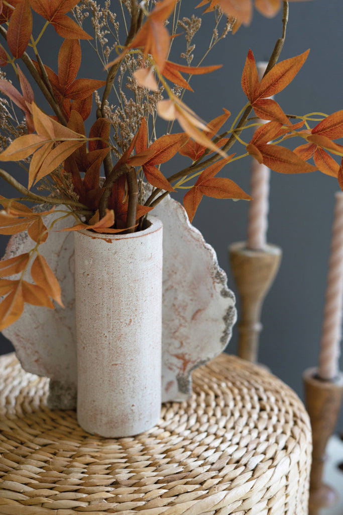 Clay Scallop Shell Vase - Bombay Mercantile