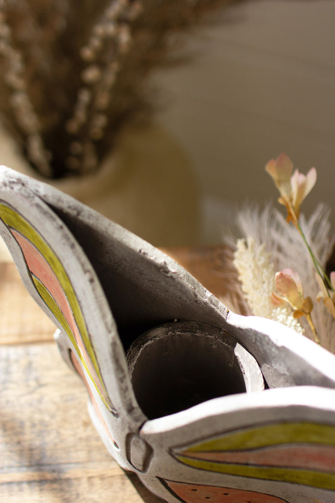Clay Butterfly Vase - Bombay Mercantile