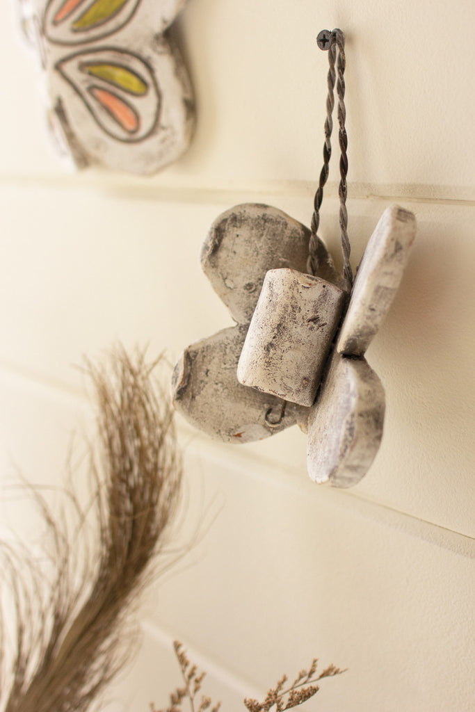 Set of 3 Hanging Clay Butterfly Bud Vases - Bombay Mercantile