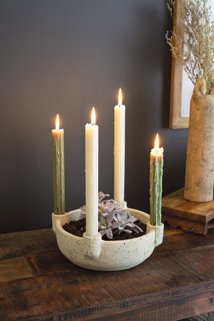 Clay Bowl Taper Holder - Bombay Mercantile