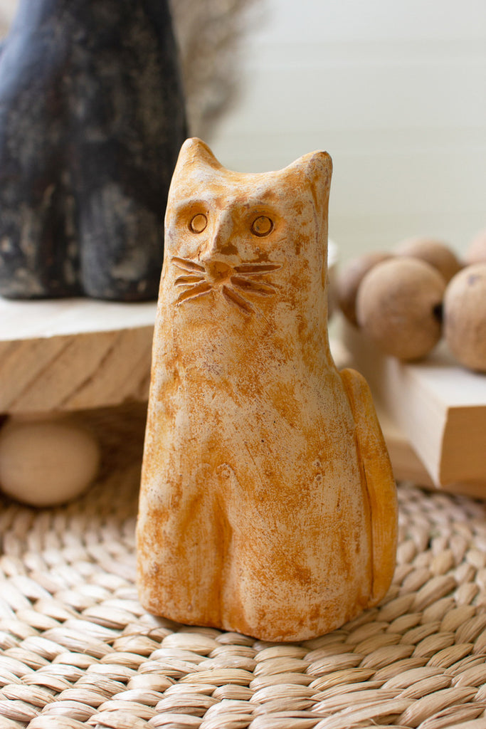 Set of 2 Clay Cats - Bombay Mercantile