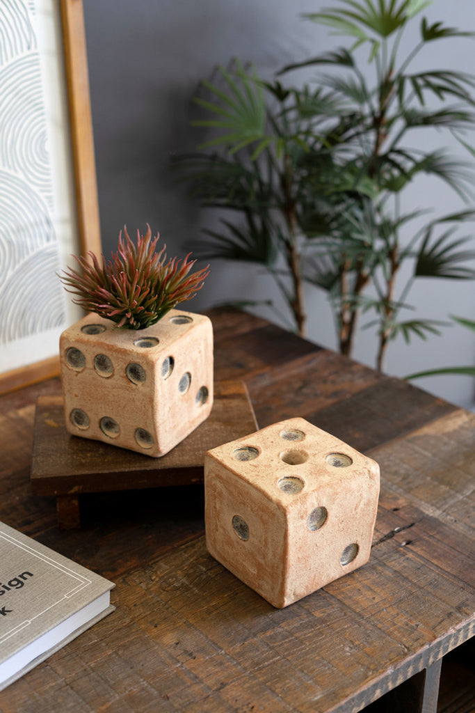 Set of 2 Tabletop Clay Dice - Bombay Mercantile