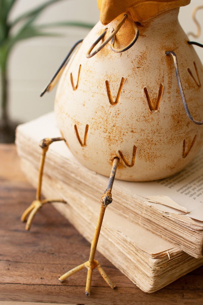 Clay and Wire Rooster Shelf Sitter - Bombay Mercantile