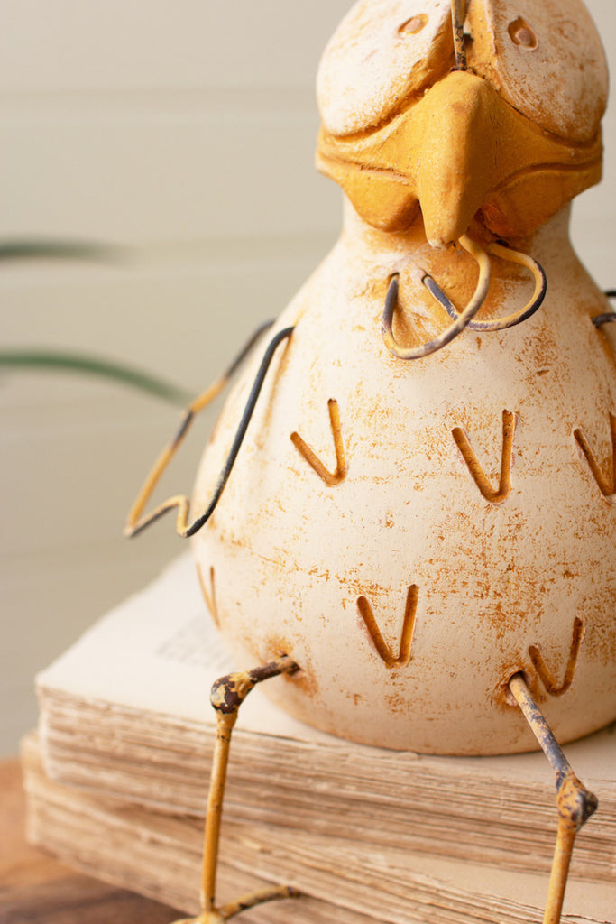 Clay and Wire Rooster Shelf Sitter - Bombay Mercantile