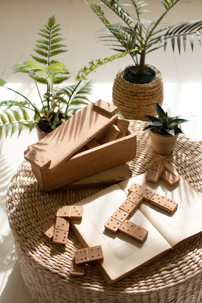 Clay Domino Set with Clay Box - Bombay Mercantile