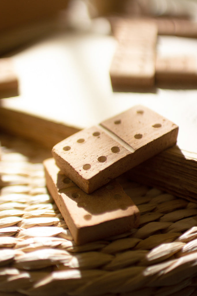 Clay Domino Set with Clay Box - Bombay Mercantile