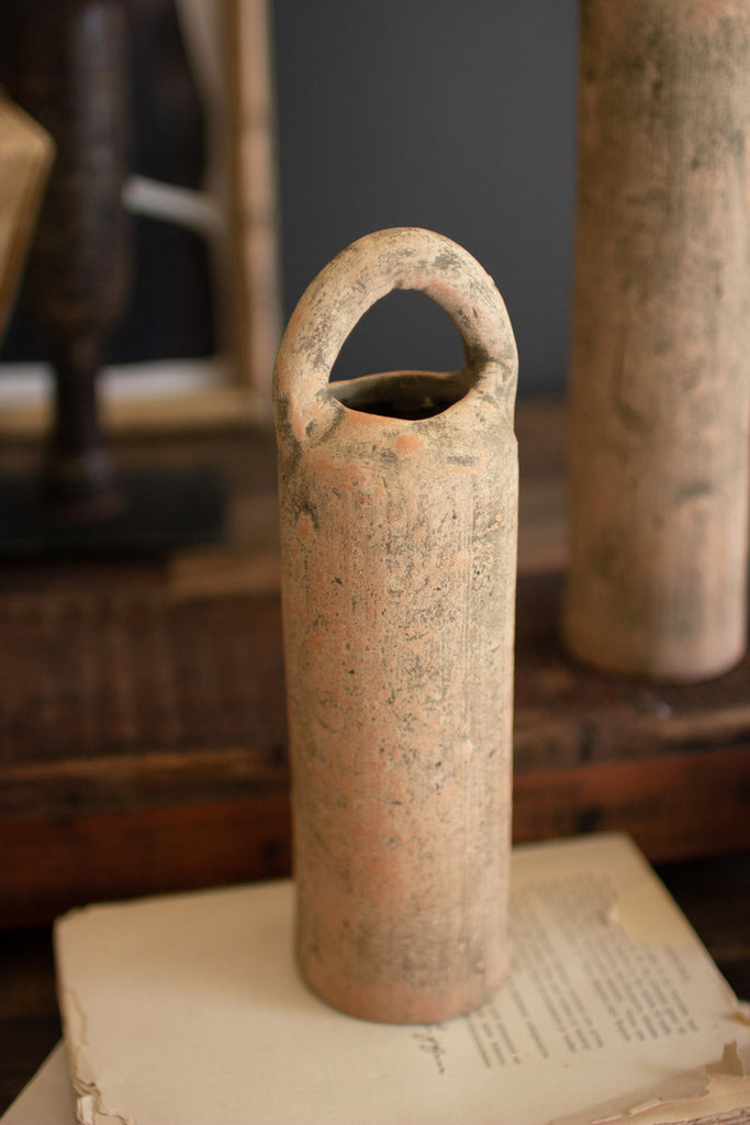 Set of 2 Clay Bud Vases with Handles - Bombay Mercantile