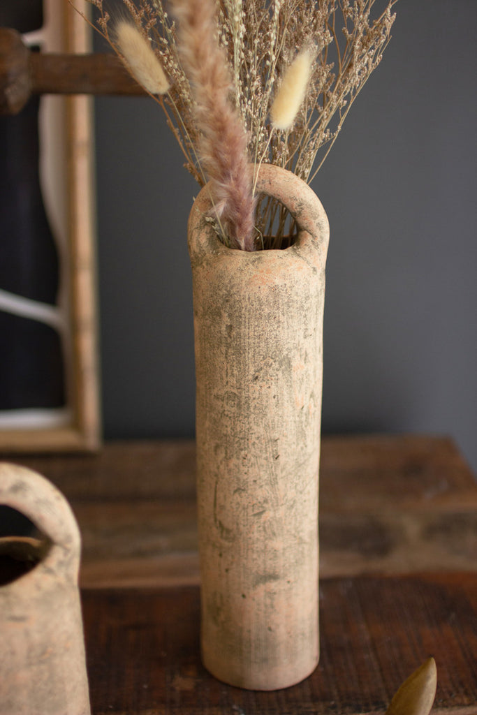 Set of 2 Clay Bud Vases with Handles - Bombay Mercantile