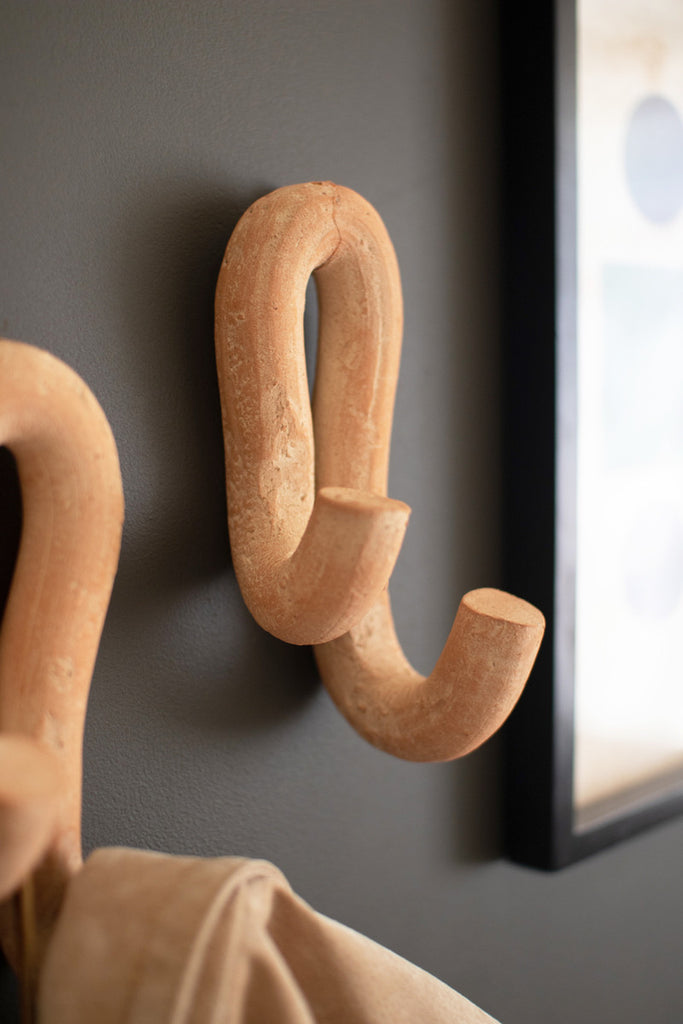 Double Clay Wall Hook, Set of 2 - Bombay Mercantile