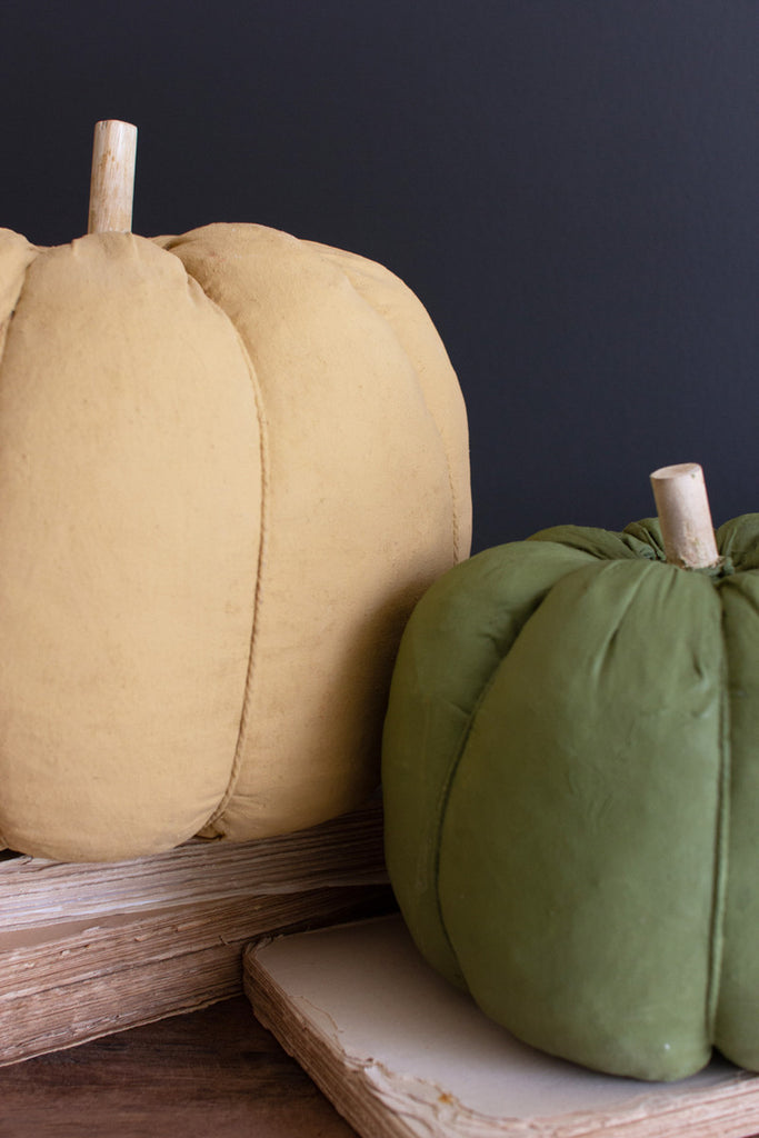 Set of 3 Painted Canvas Pumpkins - Bombay Mercantile