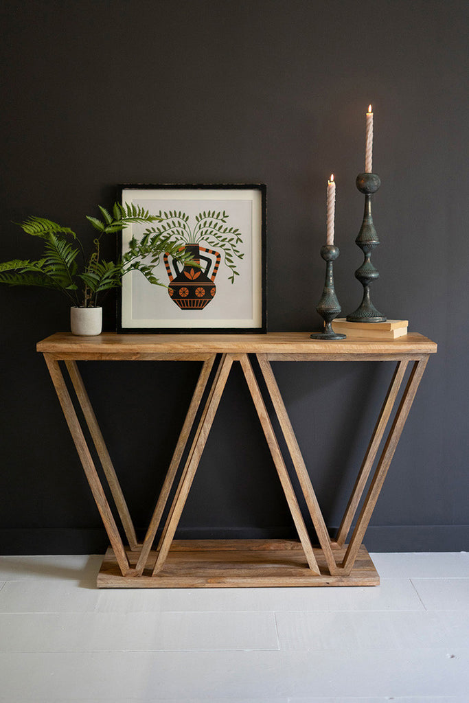 Mango Wood Triangle Console - Bombay Mercantile