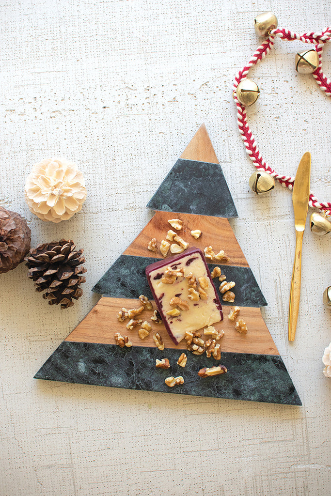 Marble and Acacia Wood Cutting Board - Bombay Mercantile