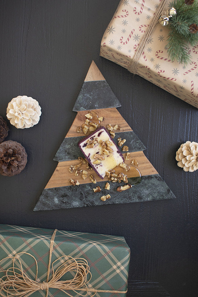 Marble and Acacia Wood Cutting Board - Bombay Mercantile