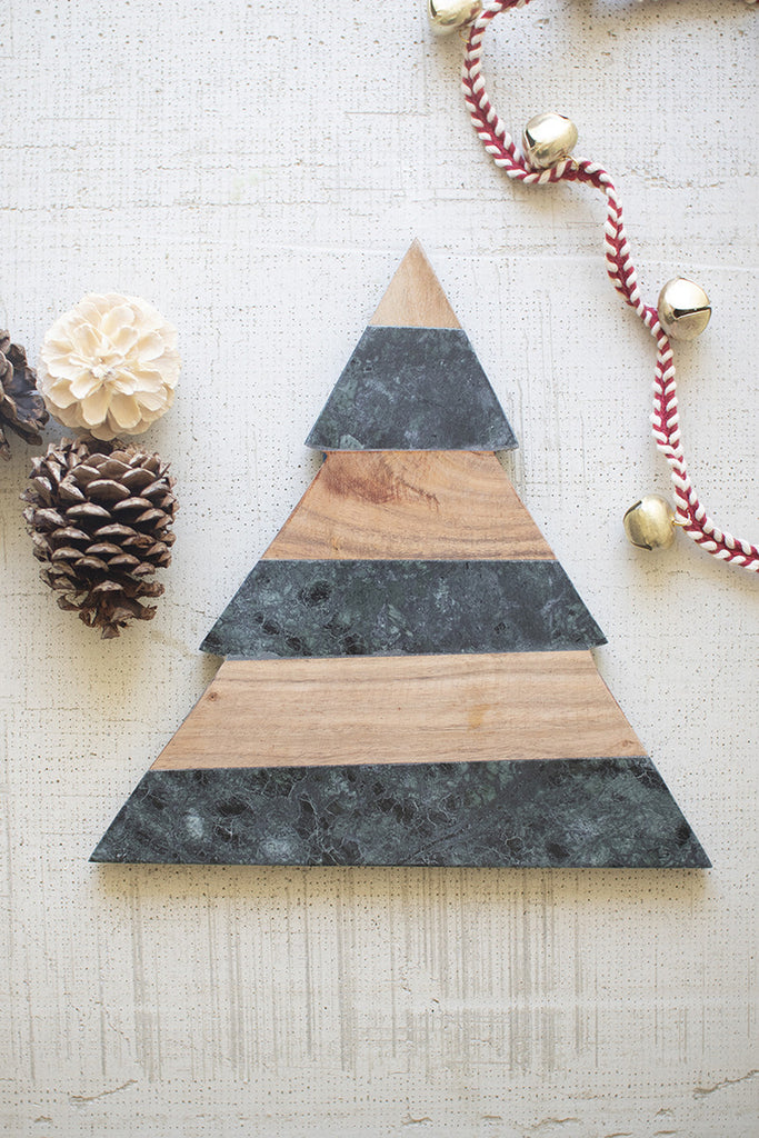 Marble and Acacia Wood Cutting Board - Bombay Mercantile