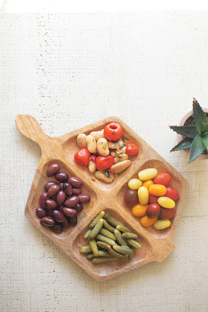 Mango Wood Four Section Serving Board - Bombay Mercantile