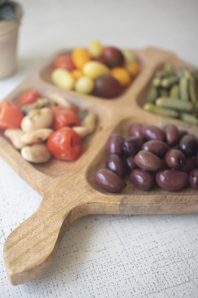 Mango Wood Four Section Serving Board - Bombay Mercantile