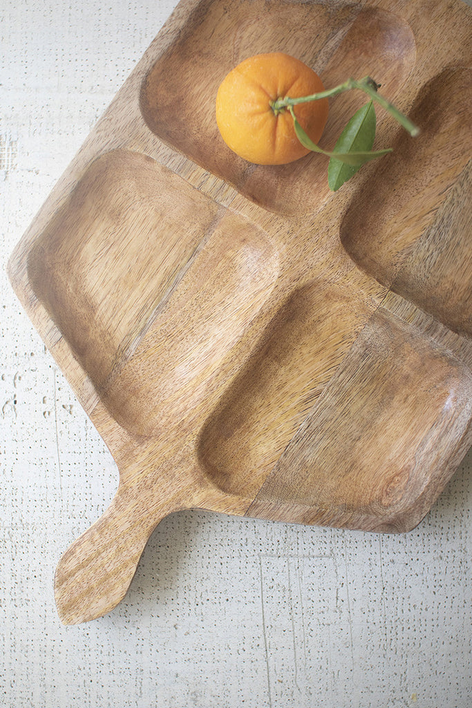 Mango Wood Four Section Serving Board - Bombay Mercantile