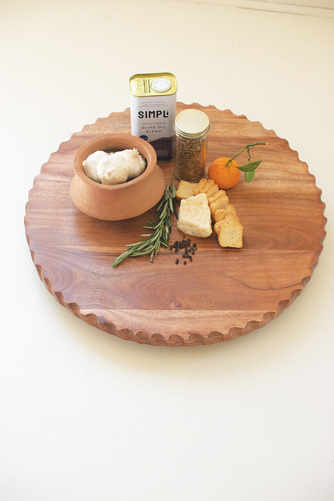 Round Acacia Wood Lazy Susan - Bombay Mercantile