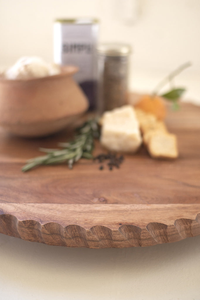 Round Acacia Wood Lazy Susan - Bombay Mercantile