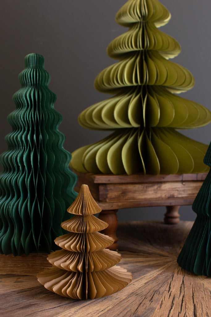 Set of 5 Paper Accordion Christmas Trees - Bombay Mercantile