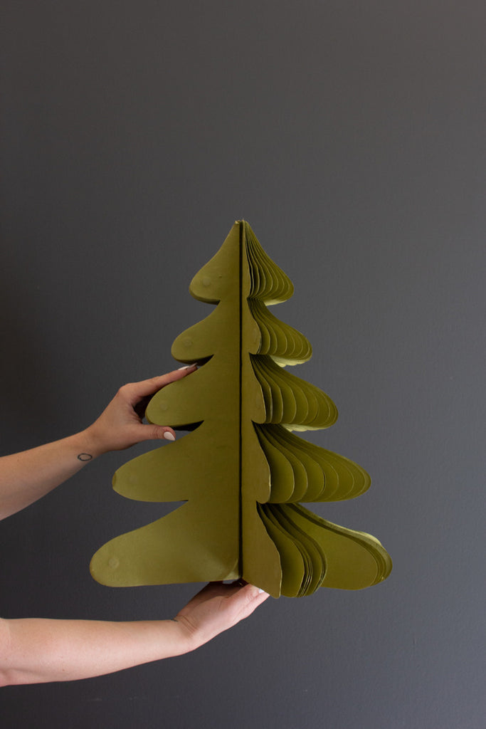 Set of 5 Paper Accordion Christmas Trees - Bombay Mercantile