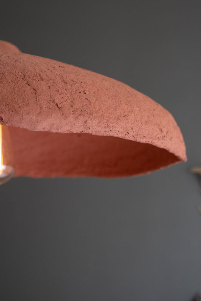 Rust Dome Paper Mache Pendant Light - Bombay Mercantile