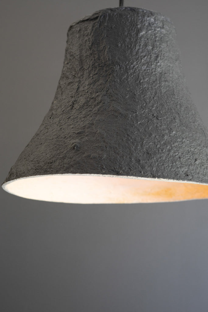 Black Hat Paper Mache Pendant Light - Bombay Mercantile