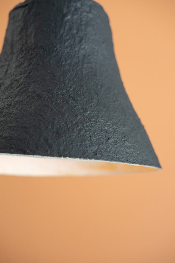 Black Hat Paper Mache Pendant Light - Bombay Mercantile
