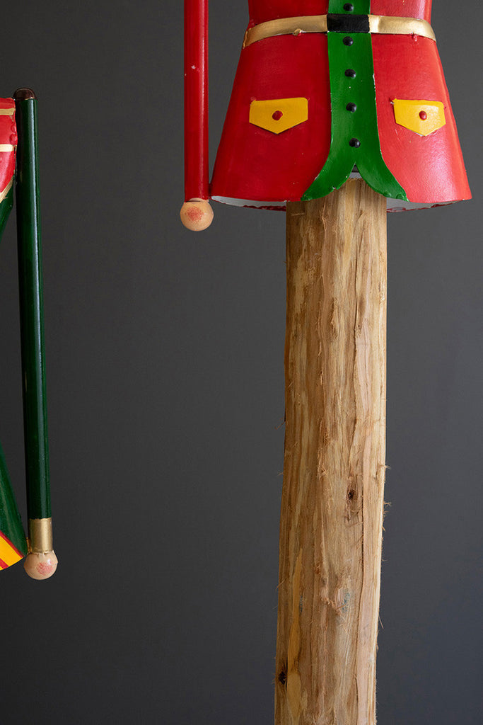 Set of 2 Painted Metal and Wood Nutcrackers - Bombay Mercantile