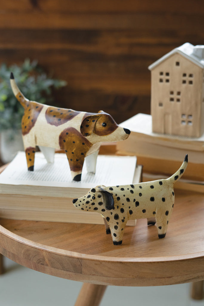 Set of 2 Painted Metal Dogs - Bombay Mercantile