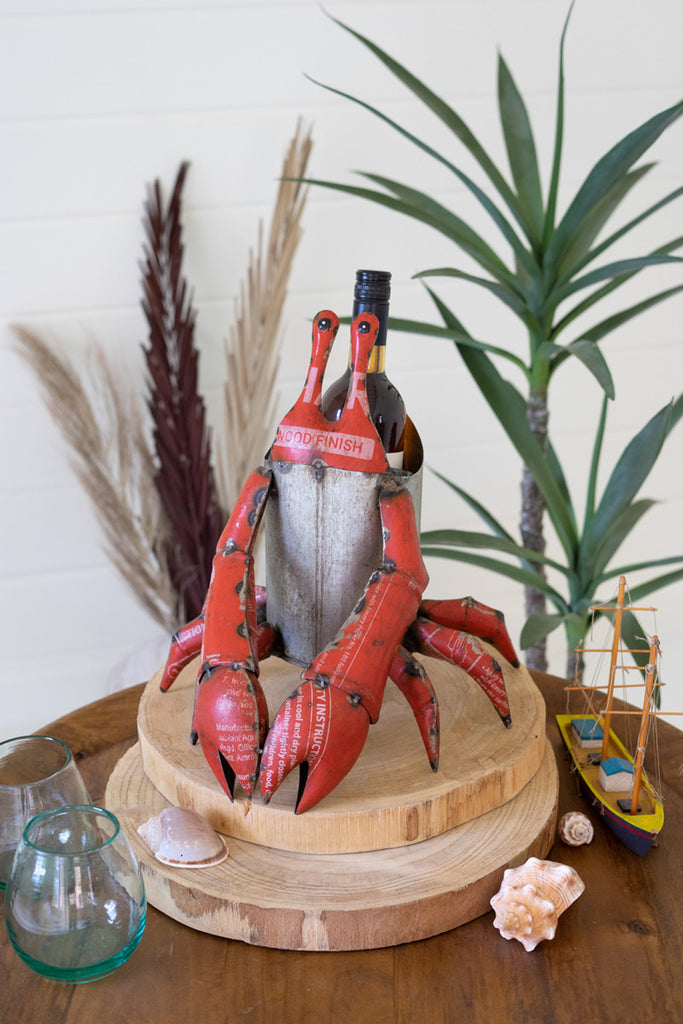 Recycled Metal Lobster Wine Cooler/Planter - Bombay Mercantile