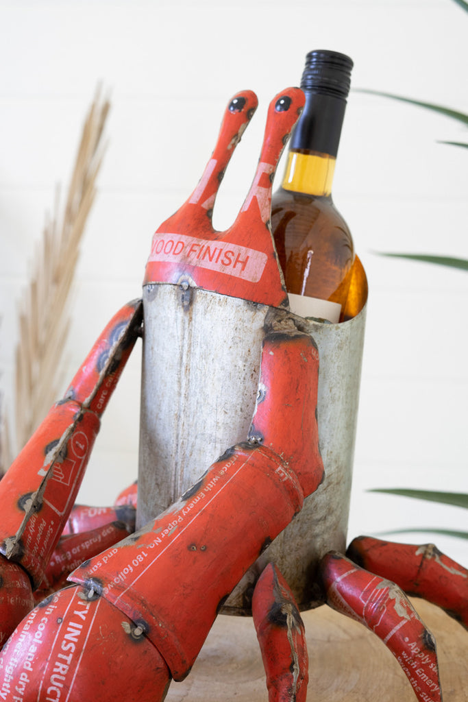 Recycled Metal Lobster Wine Cooler/Planter - Bombay Mercantile