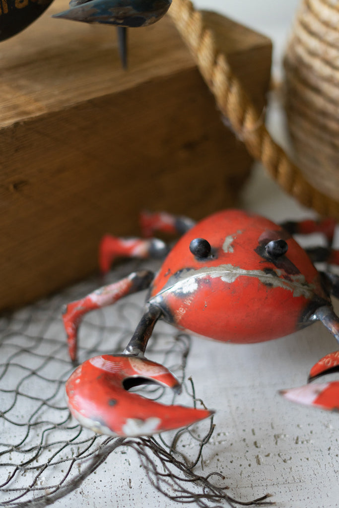 Set of 2 Recycled Iron Crabs - Bombay Mercantile